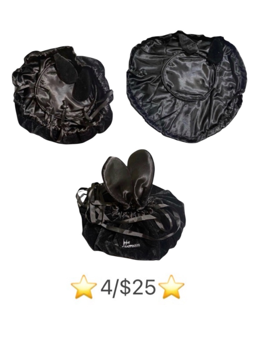 Loha Lay & Play Makeup Bag Bunny Ears Drawstring Travel Makeup Bag